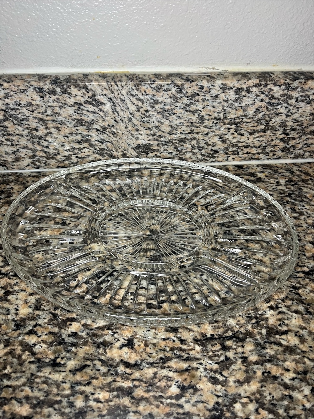 Clear Pressed Glass Serving Platter
